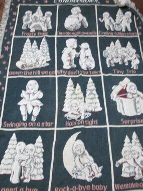 vtg Dept 56 Snowbabies Goodwin Weavers snowblanket Holiday themed